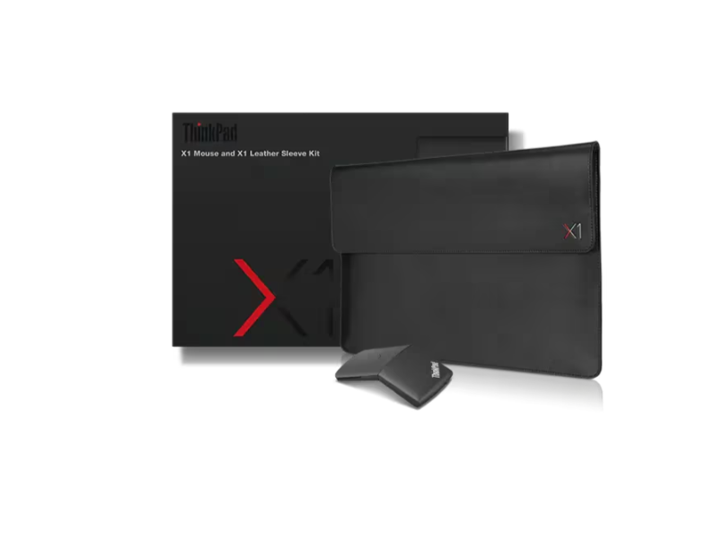 Lenovo ThinkPad X1 Mouse and X1 Leather Sleeve Kit | Sleeve | Black